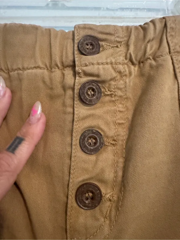 Free People Casual Cropped Jogger Pants- Tan - Large - Image 4