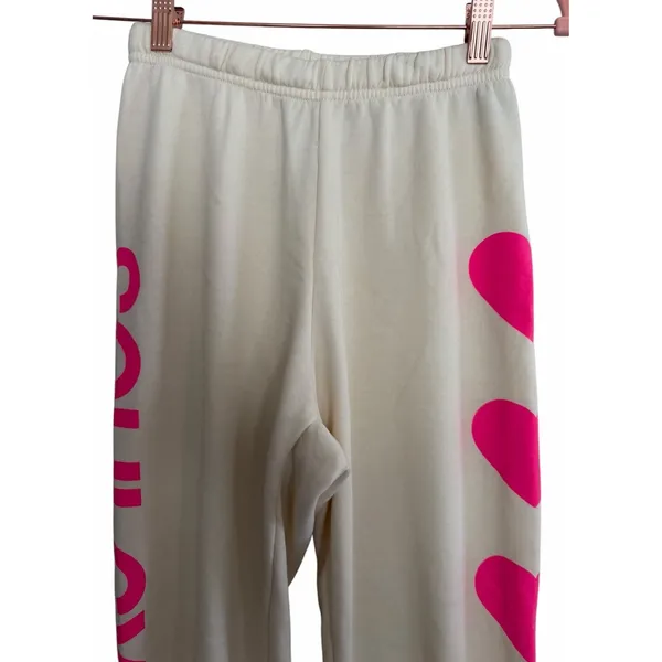 Aviator Nation x SoulCycle 4 Hearts Sweatpants Cream Women's Size Small - Image 5