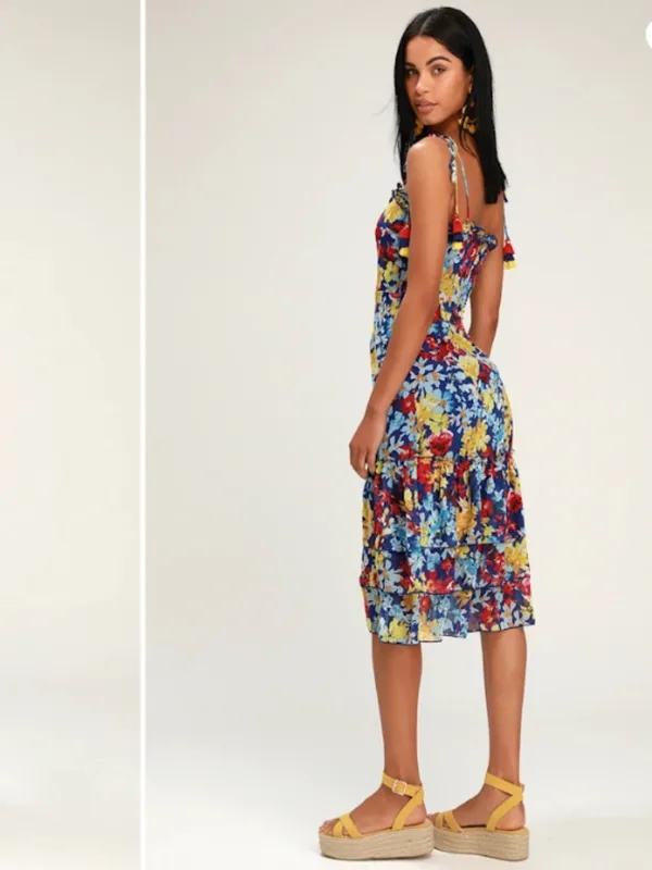 LULUS Flirty Sexy Tropical Vacation Resort Flirty Flowy FLoral Summer Dress - Image 4
