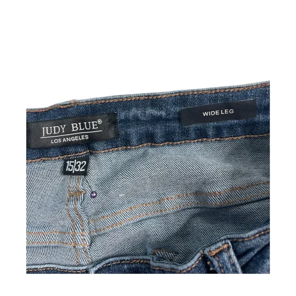 Judy Blue Wide Leg Crop Jeans Womens 32 Blue Stretch High Rise Boho Festival - Image 3