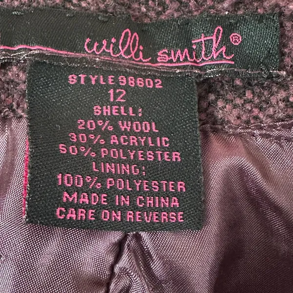 Vtg Y2K Willi Smith Women Skirt Purple 12 Tweed Academia Whimsigoth Coquette‎ - Image 4