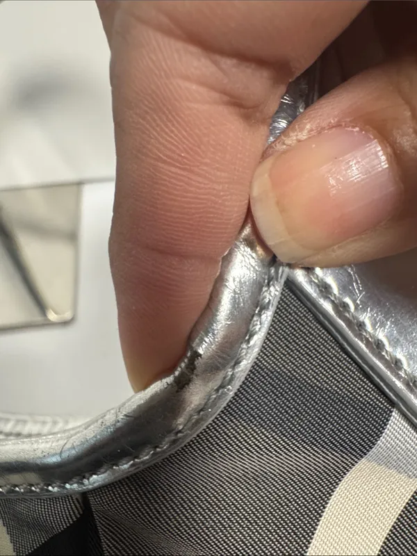 Burberry Beat Check Nylon Brooklyn Hobo Bag Metallic - Image 8
