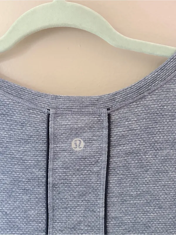 Lululemon Long Distance Short Sleeve Running Shirt Grey Heathered - Image 3