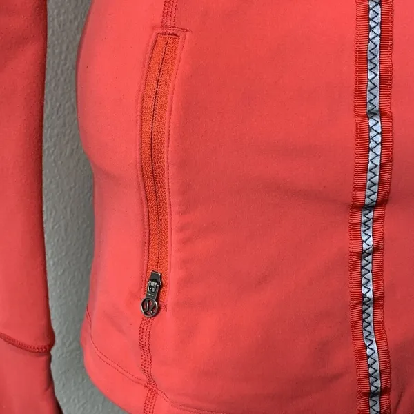 Lululemon Toasty Tech Quilted Elbow Love Red Coral 1/2 Zip Jacket Coat Sz 2 - Image 8