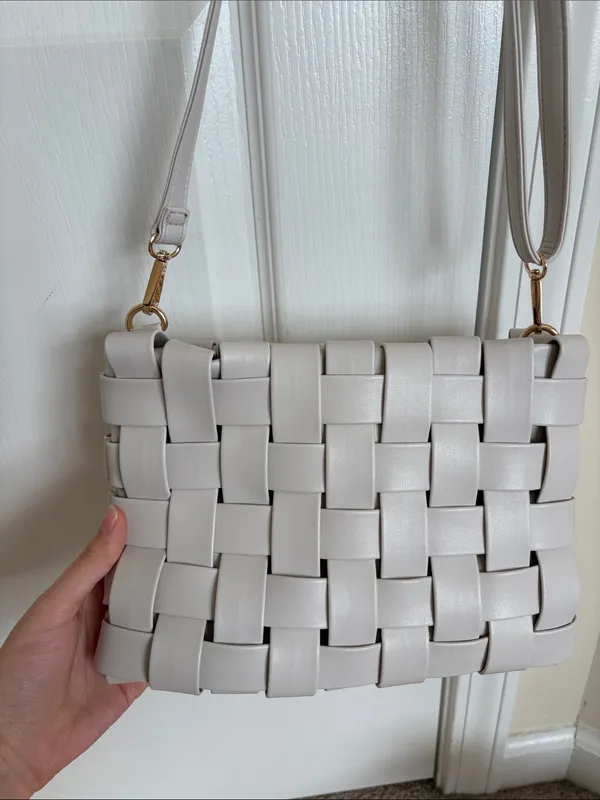 Anthropologie Lindy Woven Clutch Cream crossbody - Image 5
