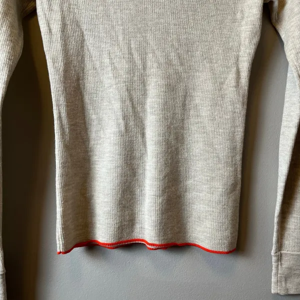 Theory Women’s Ribbed 100% Wool Sweater‎ Beige Tan Size Medium Fitted Minimalist - Image 3