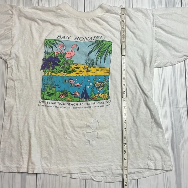 90s Vintage Ban Boinaire! GraphicTourist Tshirt White Medium Thrashed - Image 4