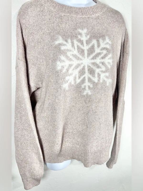 Maurices Cozier Than Cashmere Snowflake Crewneck Sweater Size Medium - Image 3