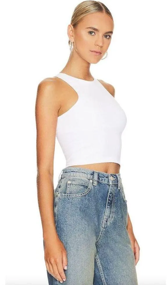 Free People Clean Lines Crop Tank in White Size Medium/Large - Image 10