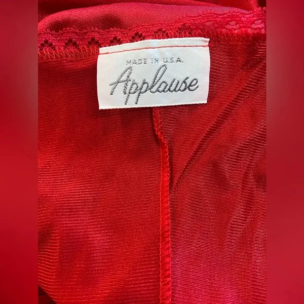 APPLAUSE Vintage Red Lace‎ High Cut Teddy 80s 90s Size 34 Made in the USA NWOT - Image 7