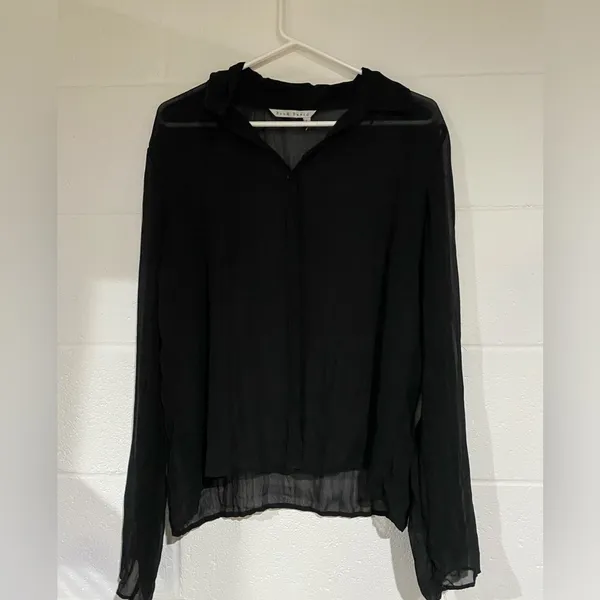 Fred David large sheer black button down - Image 2