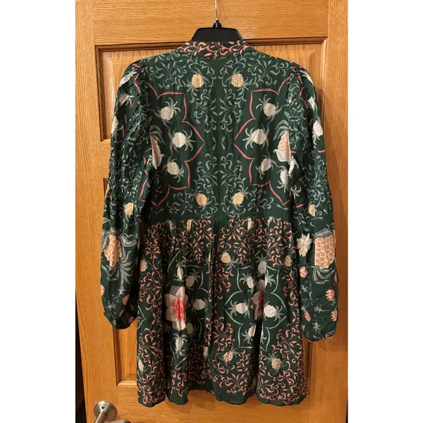 FARM Rio Green Pineapple Garden Long Sleeve Mini Dress M - Image 5