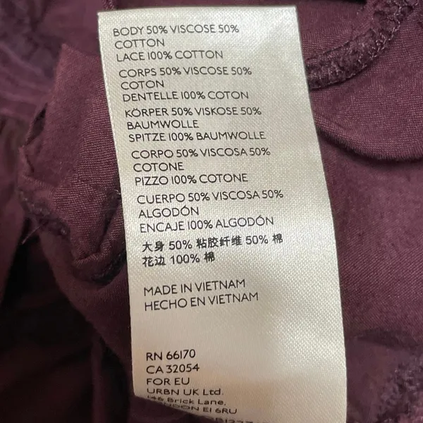 Free People Sunny Days Ahead Maroon Ruffle Tiered Boho Button Up Crop Top Size M - Image 5