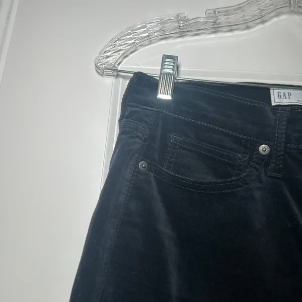 Gap 70s Flare High Rise Absolute Black Corduroy Pants 28 6R Retro Boho minimal - Image 2