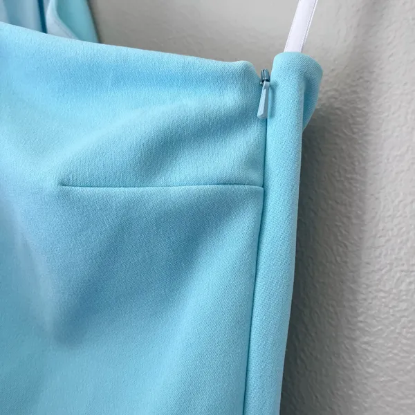 Katie May New Age One Shoulder Ruched Side Slit Midi Dress Sky Blue Small - Image 6