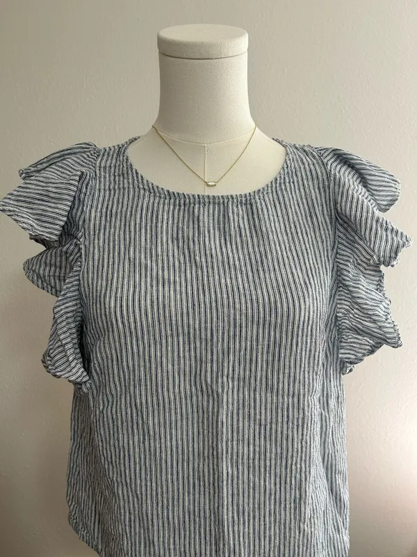 J.Crew Striped Linen Blend Top - Image 2