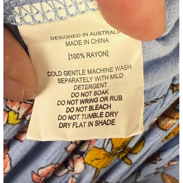 Anthropologie Abel the Label Dress Small Blue Floral Halter Sundress Crochet Cottage Fairy - Image 4