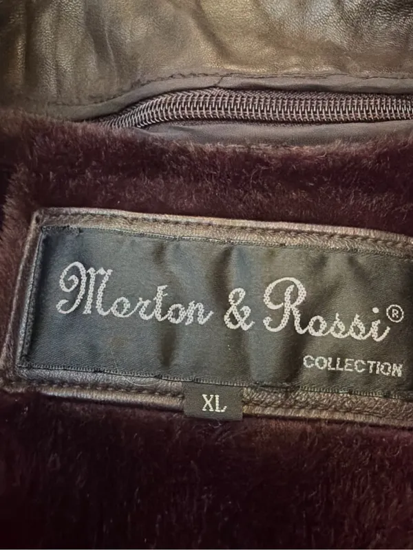 Women's Dark Brown Leather Zip Jacket - Image 2