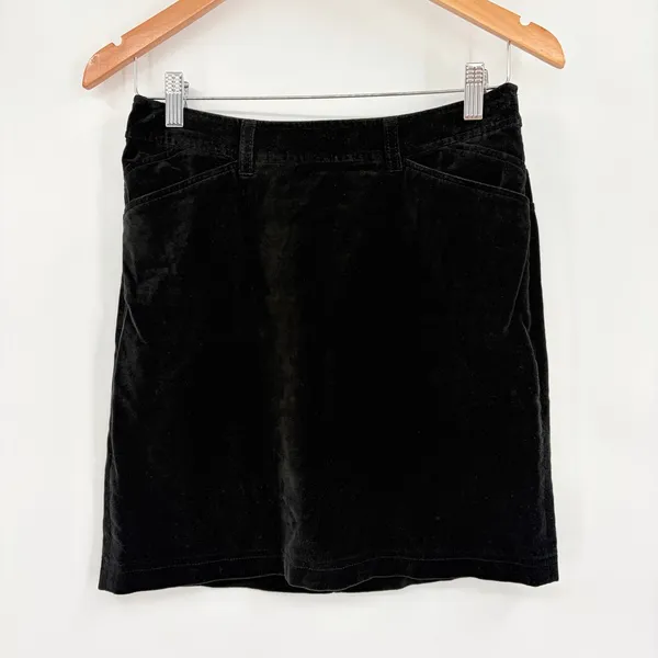 Ann Taylor Loft Velvet Mini Skirt Sz 2 Black Indie Gothic Y2K Holiday Academia - Image 2