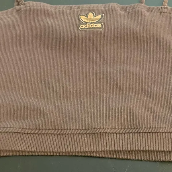 Adidas Brown Crop Tank Top Bra Women Large Athleisure Gym Activewear - Image 7