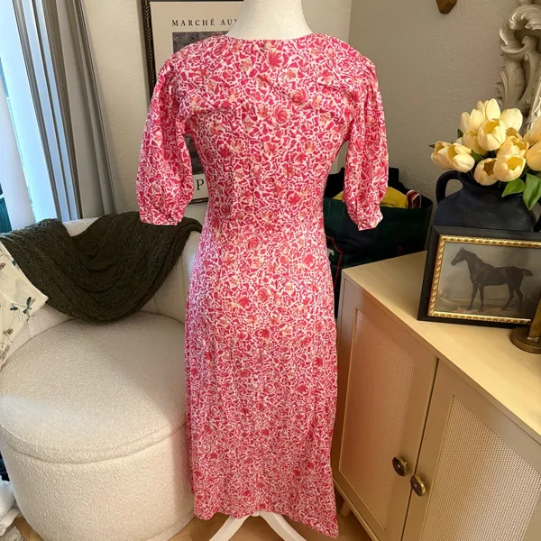 MISA LOS ANGELES‎ Betsee Midi Dress Floral Button Down Cotton Dress Size XS - Image 6