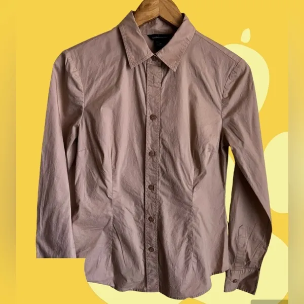 Moda International Women Tan Long Sleeve Blouse M With Bottom 4. % Elastic - Image 8