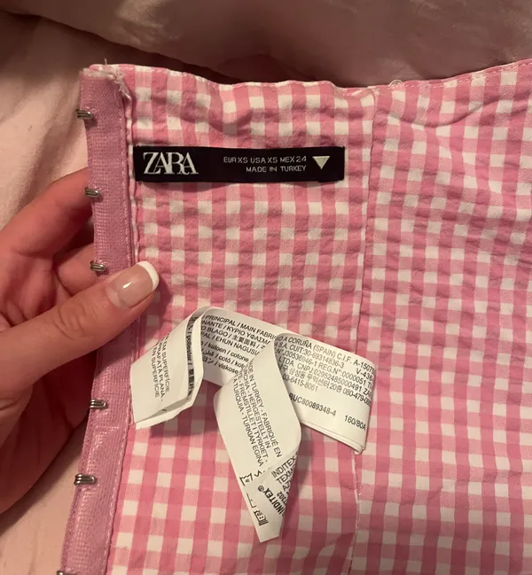 Zara Pink Gingham Corset - Image 3