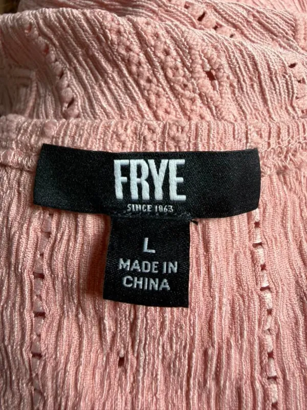 Frye Women's Rose Mauve Boho Knit Long Sleeve V Neck Pullover Blouse Large - Image 2