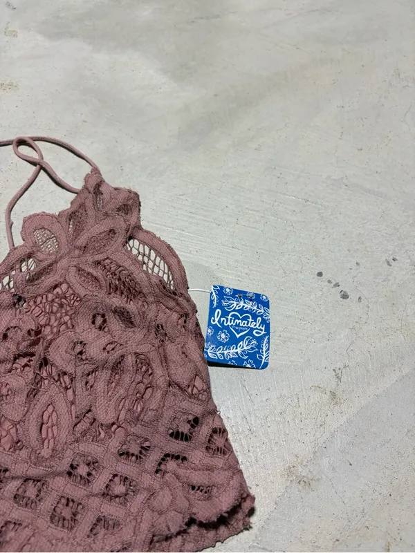 Free people intimately NWT Lace Bralette Pink large MSRP$38 - Image 2