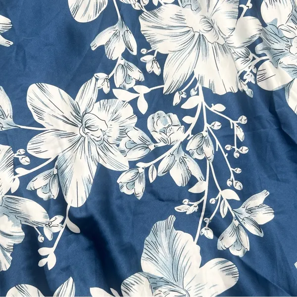 Petal + Pup Gemma Strapless Satin Maxi Dress Blue White Floral Size Large - Image 8