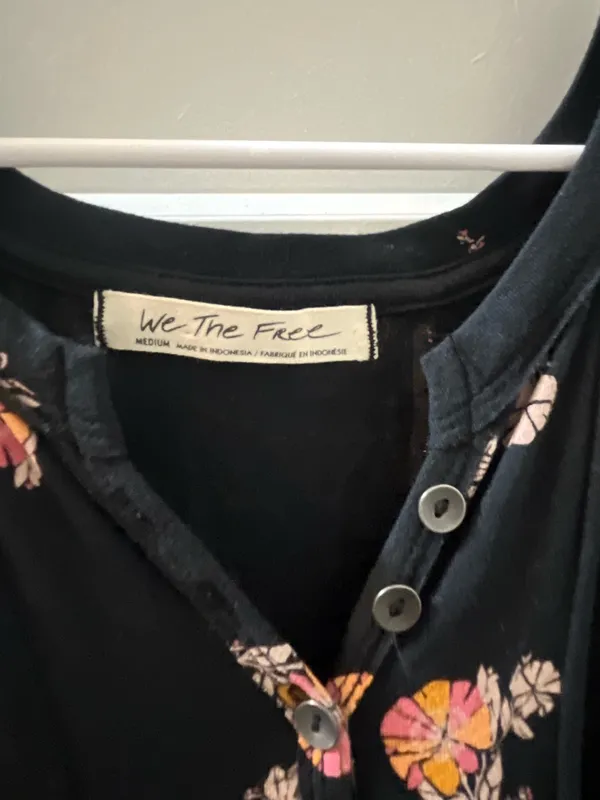 Free People Dress Floral Mini Black - Image 5