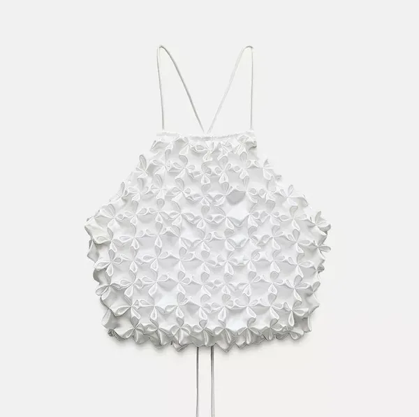 ZARA Contrasting Ruffled Top - Image 4