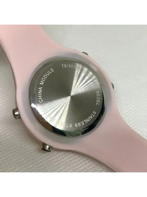 Digital quartz women’s watch pink rose gold tone 37mm silicone band running - Image 6