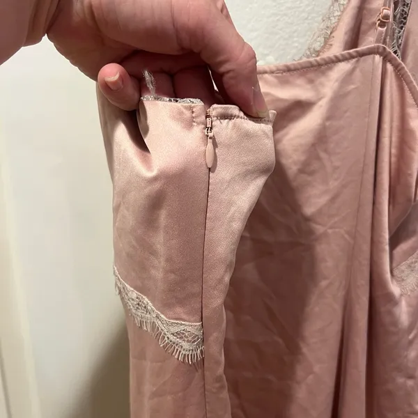 Open Edit XL Pink Lace Trim Slip Dress - Image 3
