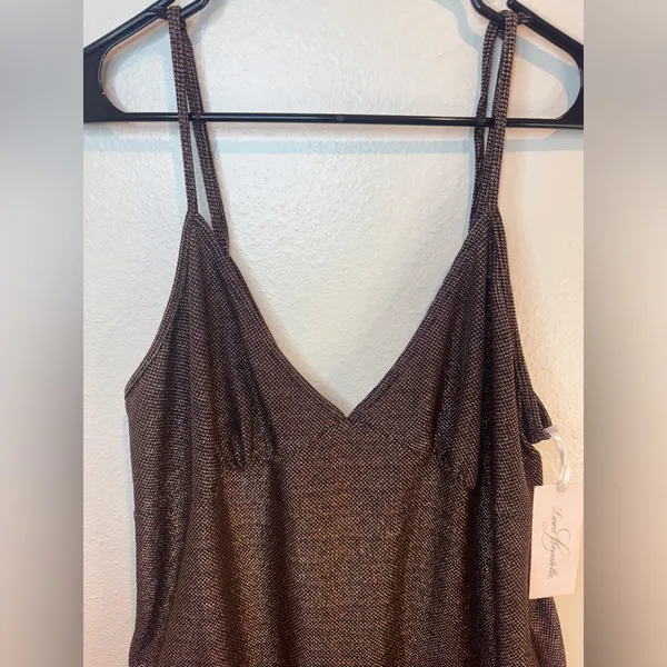 Linea Donatella NWT Women’s‎ Metallic Copper Black Pajama Set Size XL - Image 2