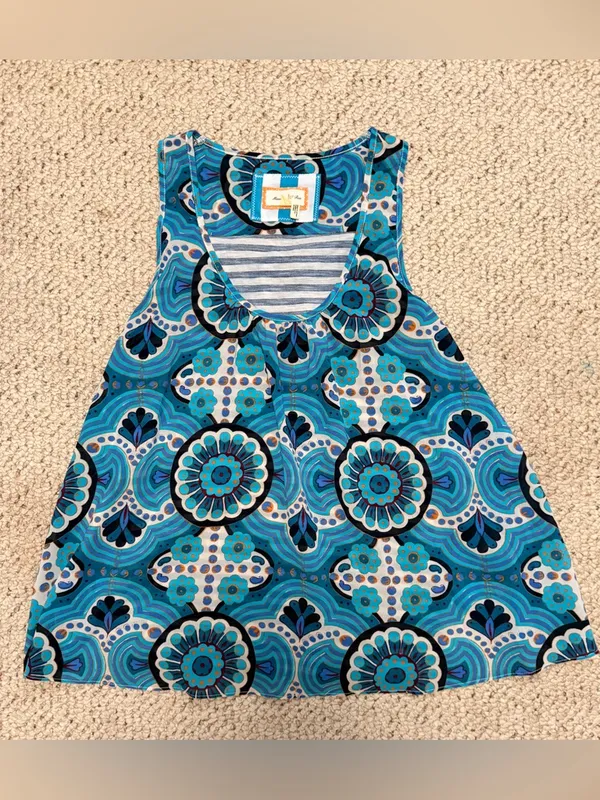 Meadow Rue Anthropologie Blue Medallion Print Layered Tank‎ Top XS - Image 2