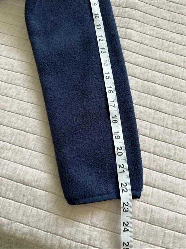L.L bean navy polar fleece hoodie zip up jacket small med - Image 12