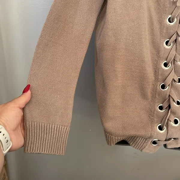 Express Lace Up Back Tunic Sweater size M - Image 6