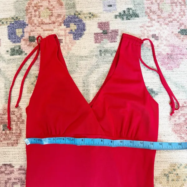 Vintage Wet Seal Y2K Babydoll Midi Dress‎ Medium Red Asymmetric Hem Fairy Vamp - Image 9