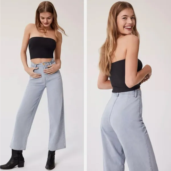 BDG Urban Outfitters High & Wide light wash blue jeans, size 25 western Y2K - Image 3