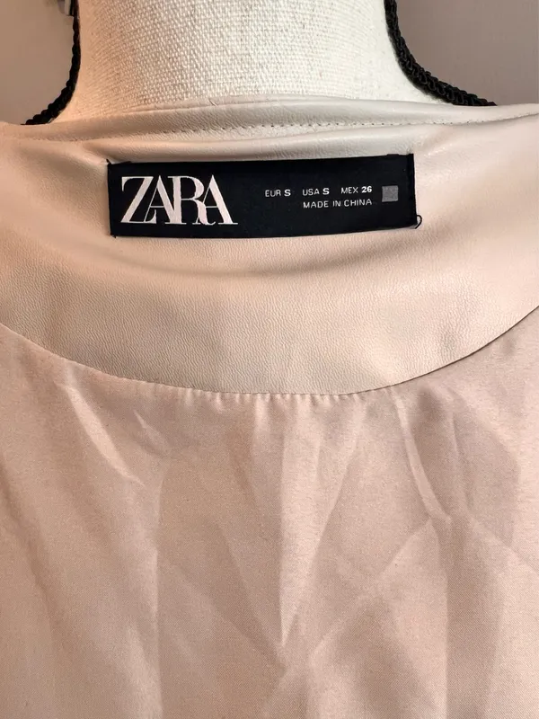 ZARA Beige Faux Jacket size S - Image 3