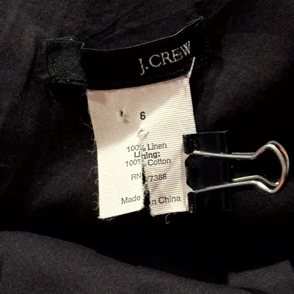 J Crew Little Black Dress Linen Midi Babydoll Y2K Minimalist Quiet Luxury 6‎ - Image 3