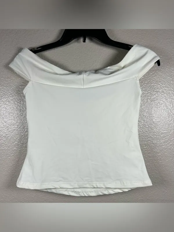 Princess Polly Maxeina Off-Shoulder Twist Front White Women's Top SZ:S - Image 5