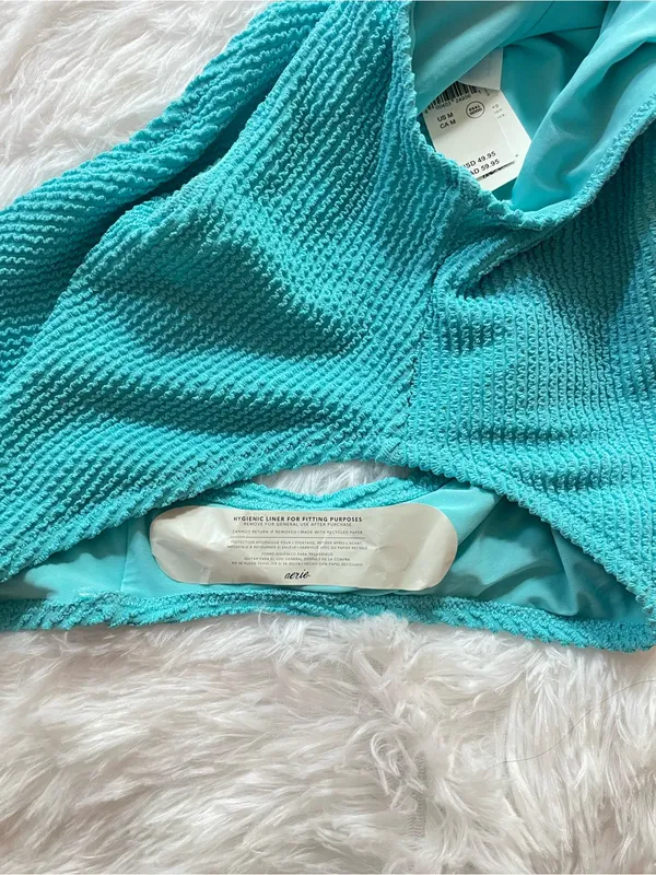 Aerie women’s Turquoise Textured One-Piece Swimsuit 🩱 size M - Image 6