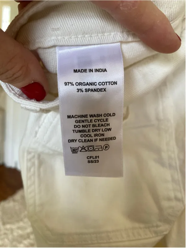Quince Organic Cotton White Straight Leg Jeans Clean Girl‎ Quiet Luxury Parisian - Image 6