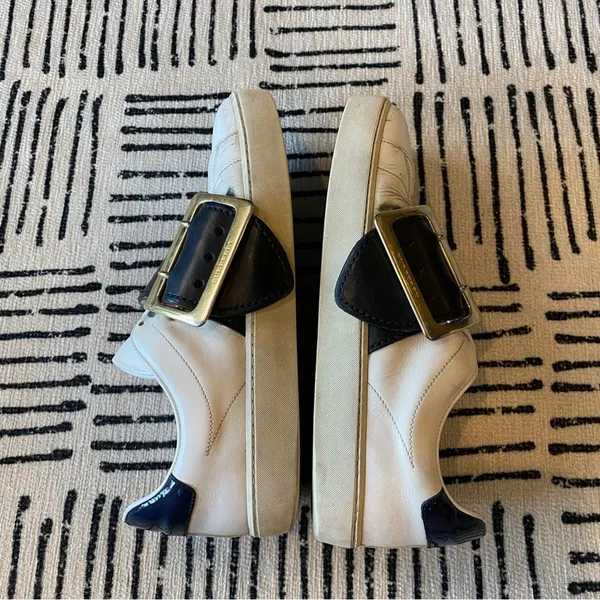 Burberry Westford Buckle Strap Leather Sneakers EU 38.5 - Image 4
