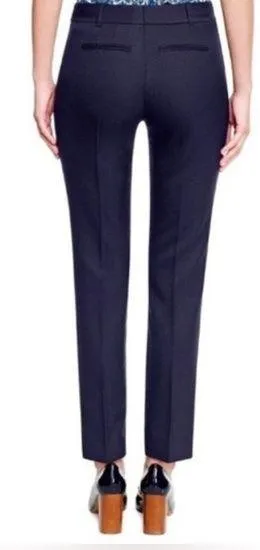 Tory Burch Marina Wool Tapered Ankle Trousers in Navy Blue 2 - Image 2
