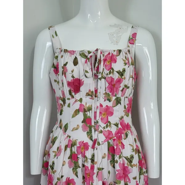 Scarlet Darkness Women Sundress Floral Printed Corset Ruched Bust Cami Flowy M - Image 4
