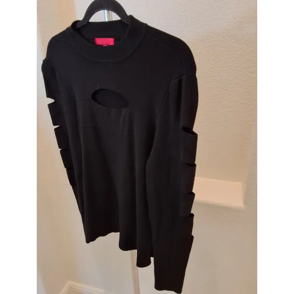 Jennifer Lopez Size XXL Womens Slash-Sleeve Mockneck Black Sweater NWOT - Image 3