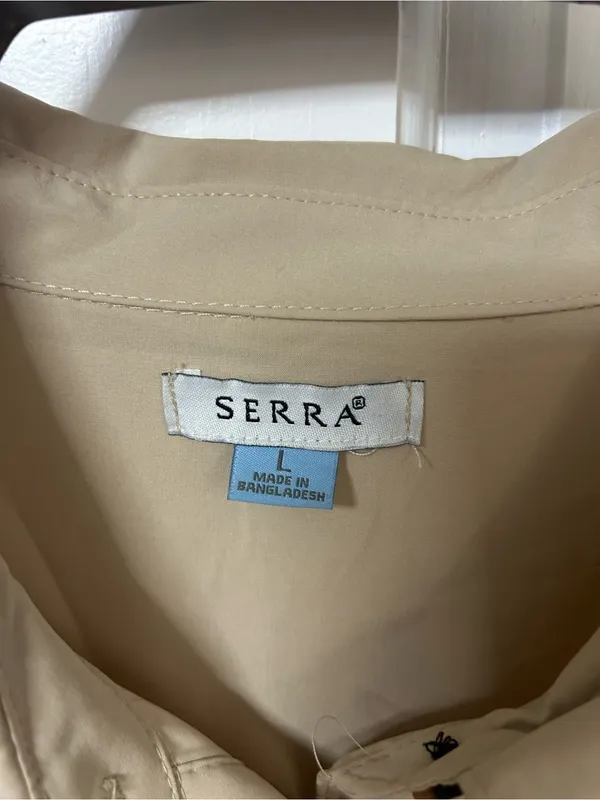 Serra Olive Short-Sleeve Button-Front Jumpsuit - Image 3